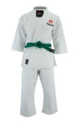 Karate Uniform Gi Set Adult Kids White Black Martial Arts Suit + Belt Uk Seller