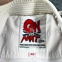 OnTheMat Jiu-Jitsu A2 Jacket Mens White Cotton Martial Art GI Uniform Training