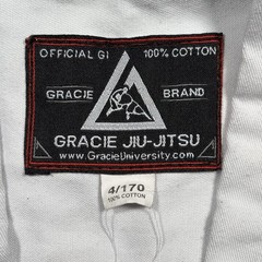 Gracie Barra Jiu-Jitsu Official Gi Set Mens size 4/170 White BJJ Cotton Martial