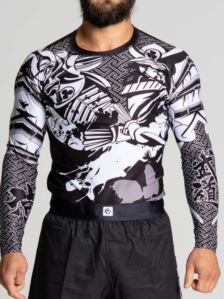 Fuji MMA BJJ Jiu Jitsu Long Sleeve LS Rashguard Rash Guard – Musashi Black/White