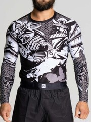 Fuji MMA BJJ Jiu Jitsu Long Sleeve LS Rashguard Rash Guard – Musashi Black/White