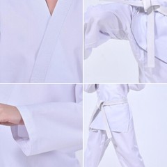Lightweight Karate Uniform White Judo Martial Arts Suit Free Belt ADULT & KIDS