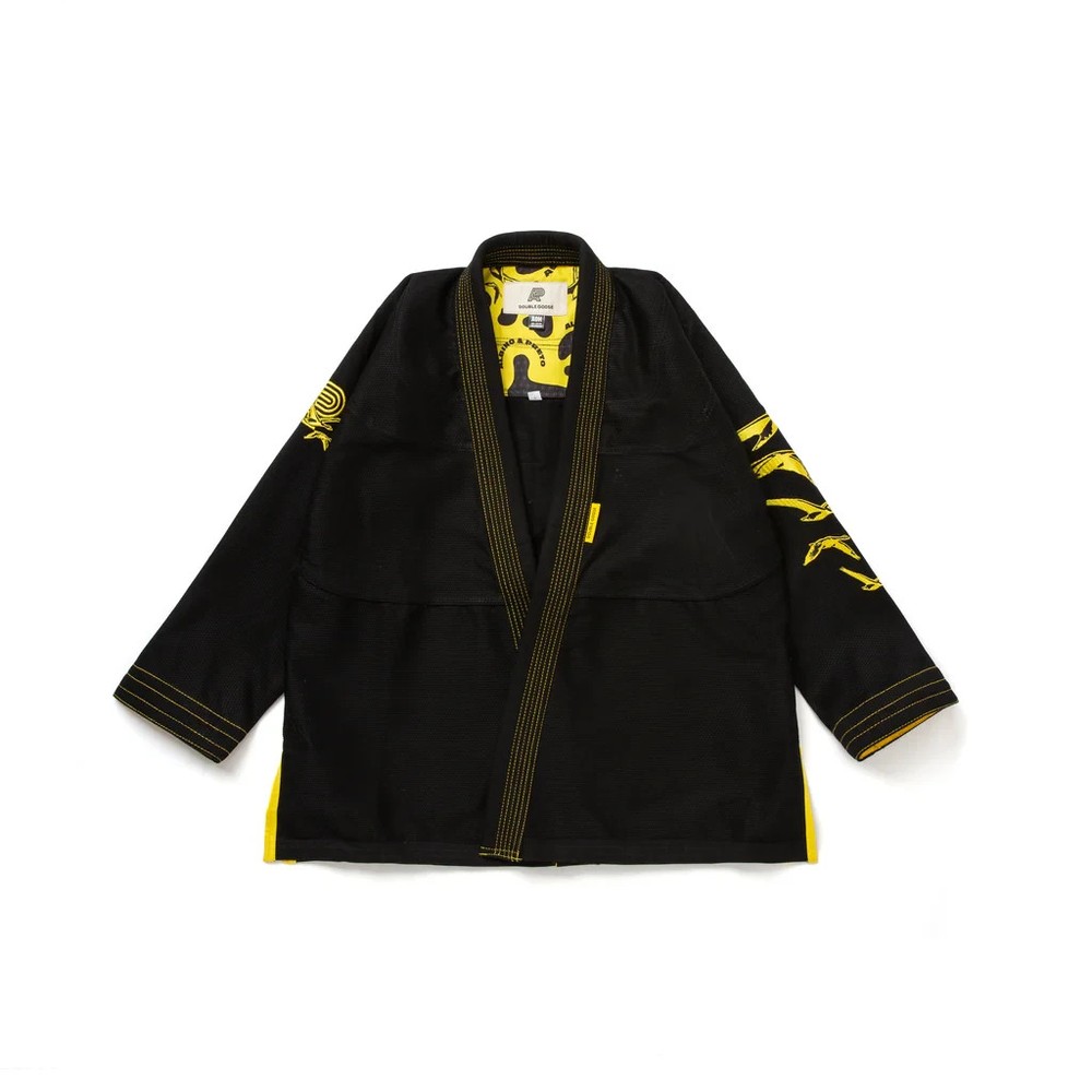 Albino and Preto A&P x DOUBLE GOOSE KIMONO Black BJJ Gi JIU JITSU Kimono 450 GSM