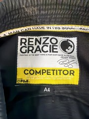 Renzo Gracie Competitor Comp Gear Mens A4 Brazilian Jiu Jitsu Black Fuji Jacket