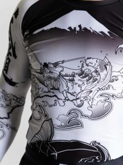 Fuji MMA BJJ Jiu Jitsu Long Sleeve LS Rashguard Rash Guard – Sakana Black/White