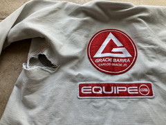 (RIPPED) Gracie Barra Jiu Jitsu Gi top only White A1