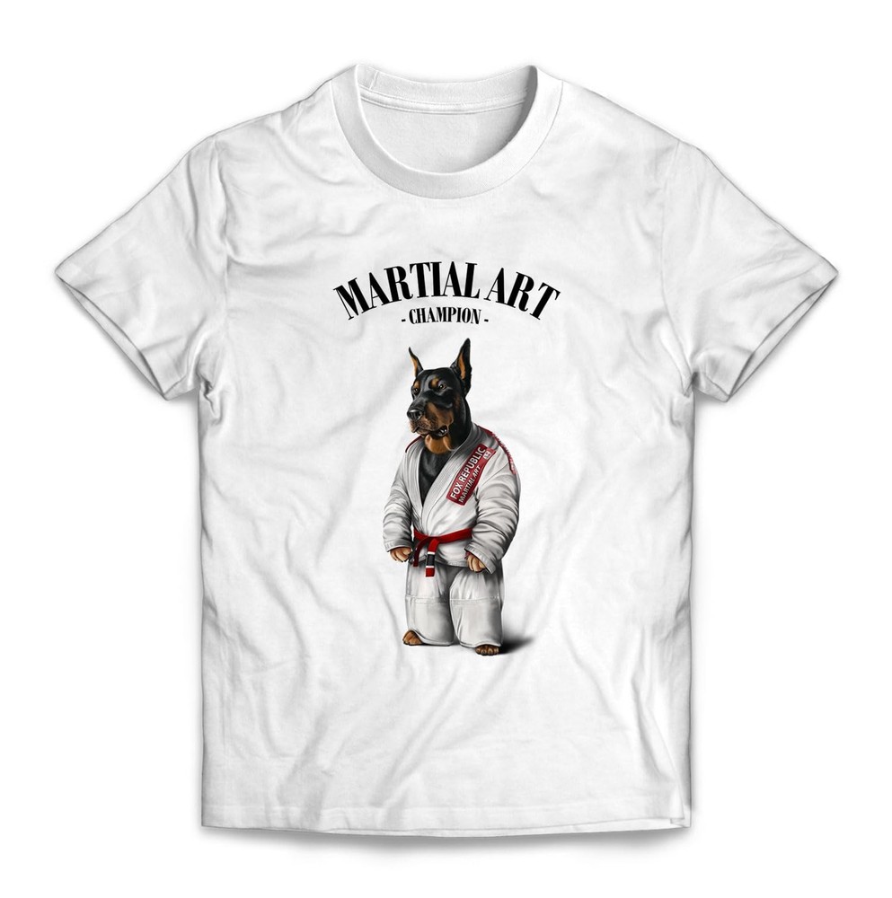 Fox Republic Doberman Karate Champion T Shirt