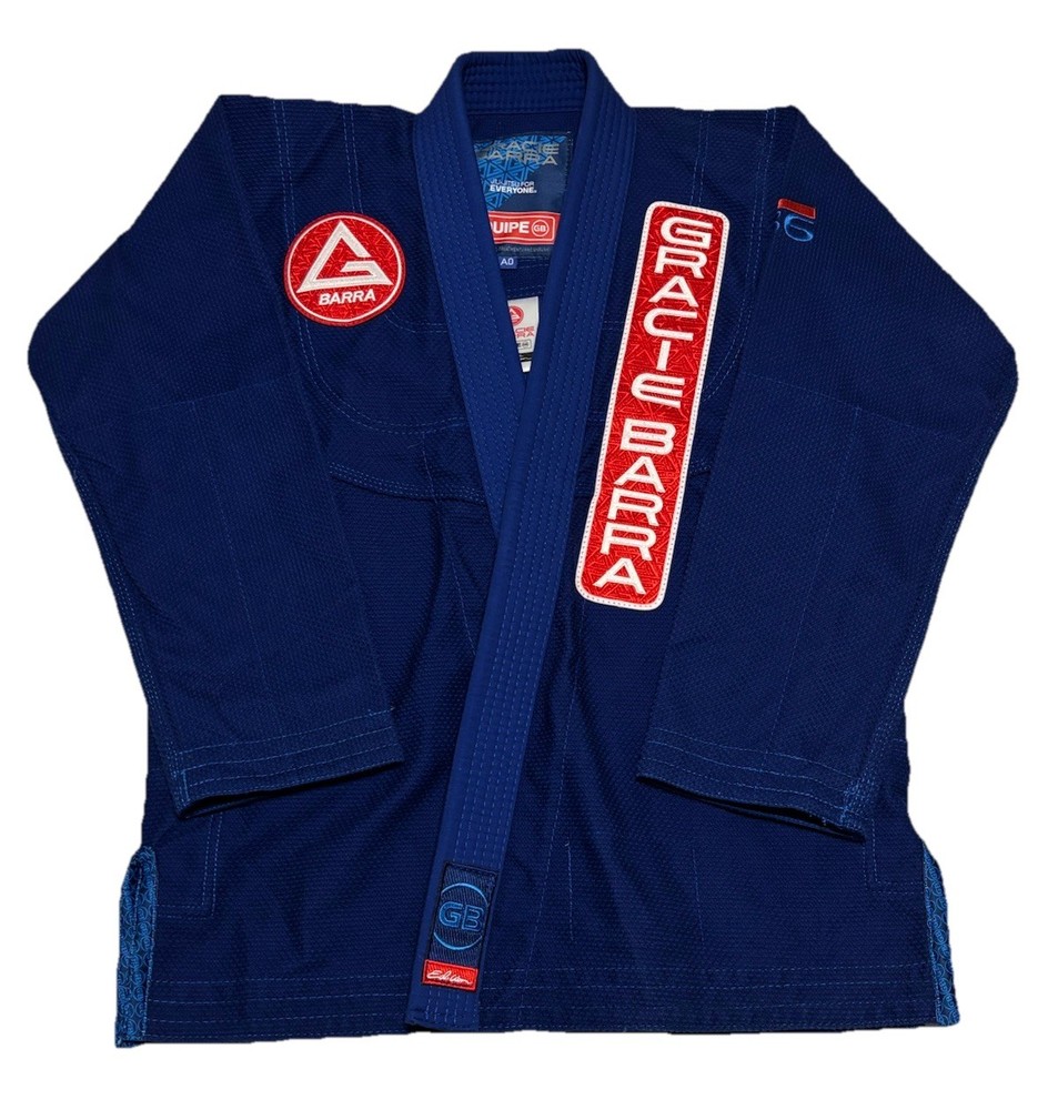 Gracie Barra BJJ Gi Jacket Kimono Top A0 Blue Equipe GB Edition Jiu-Jitsu Cotton
