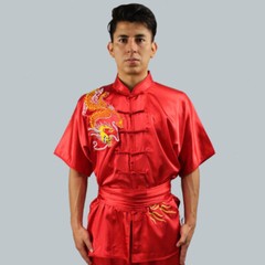 Silk Kung Fu Tai Chi Uniform Martial Arts Changquan Suit Dragon Embroidery Hot