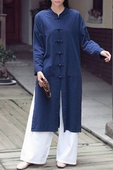 Womens Tai Chi Coat Chinese Tang Suit Tops Martial Arts Kung Fu Uniform Vintage