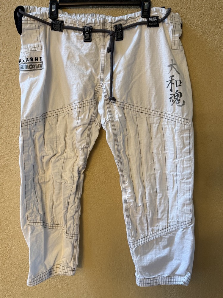 Damashi Half 1/2 Sumo White Ripstop Dogi Martial Arts GI Pants A2