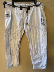 Damashi Half 1/2 Sumo White Ripstop Dogi Martial Arts GI Pants A2