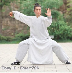 Taoist Shaolin Monk Kung Fu Linen Robe Tai Chi Uniform Wushu Sets Martial Arts