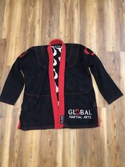 Global Martial Top And Pants Combo Mens Size A1 Black Jiu Jitsu Embroidery Adult