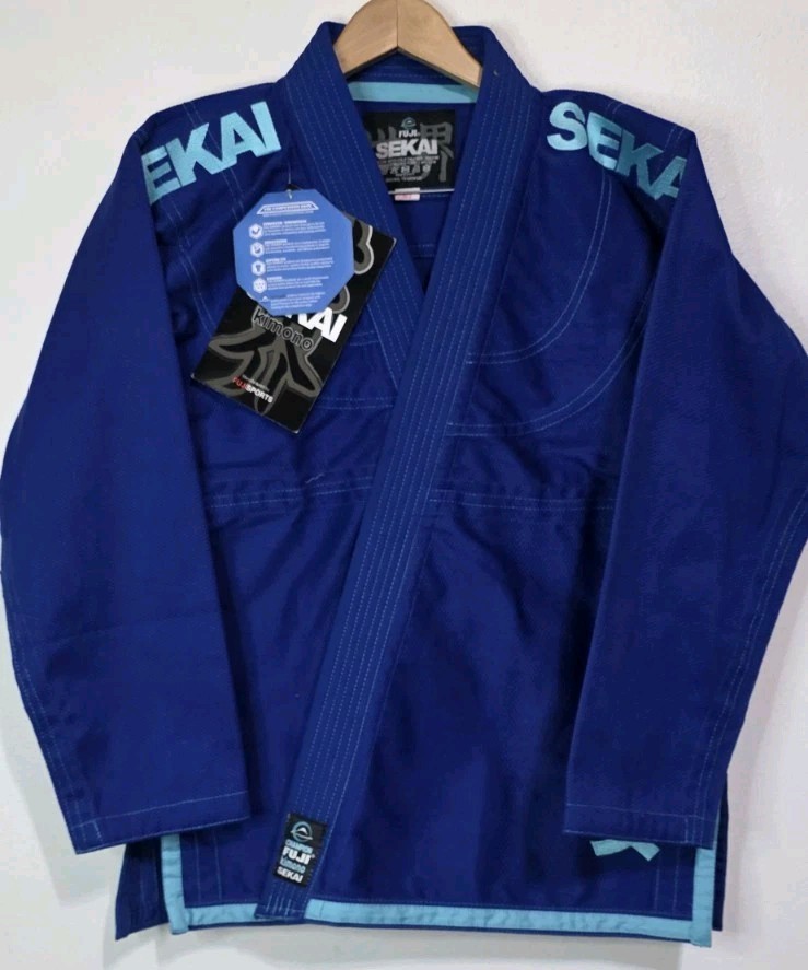 New Set Top Pants Fuji Sekai „World” Brazilian Jiu Jitsu Gi Kimono Woman W3 Blue