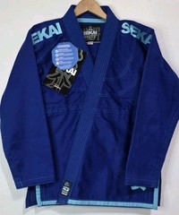 New Set Top Pants Fuji Sekai „World” Brazilian Jiu Jitsu Gi Kimono Woman W3 Blue