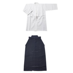 Kendo Uniform Set-Standard – White gi with navy blue hakama – kendo uniform kend