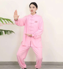 Chinese Style Women Men Milk Silk Kung Fu Uniform Martial Arts Wushu Tai ji Suit