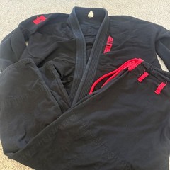 Elite Sports BJJ Gi Brazilian Jiu Jitsu Uniform Black Red Mens Size A4 Set