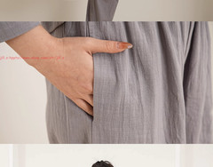Women Men Meditation Monk uniform Chinese Style Lay Zen Kung Fu Tai Chi Suits