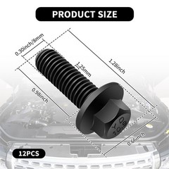 12PCS M8x1.25 Exhaust Manifold Bolts OEM#551696,Grade 1.28 * 0.66 * inch