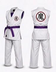 Dragon Ball Z Demon Kanji Martial Arts Uniform | Sleeveless Karate Gi With Belt.