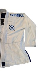 SANABUL ESSENTIAL BJJ Mens Jiu Jitsu Gi COAT ONLY Lightweight Size A4 White/Blue