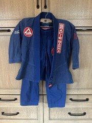 Gracie Barra Set Pants Top Youth Y2 Blue Gi Equipe GB Edition Jiu Jitsu Set
