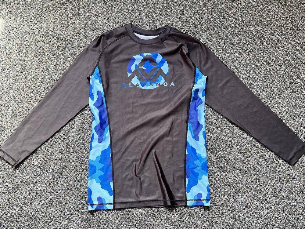 Avalanca Blue And Black Long Sleeve Medium Jiu Jitsu Shirt