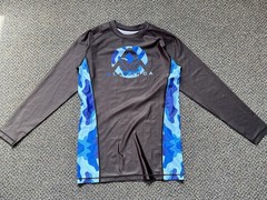 Avalanca Blue And Black Long Sleeve Medium Jiu Jitsu Shirt
