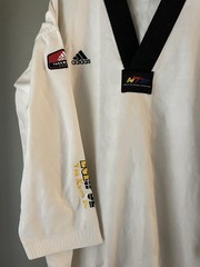 Adidas World Taekwondo Federation Top White 190CM Uniform Long Sleeve Sz 5