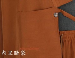 STOCK Buddhist Shaolin Monk Robe Full Set Linen Kung Fu Suit Meditation Uniforms