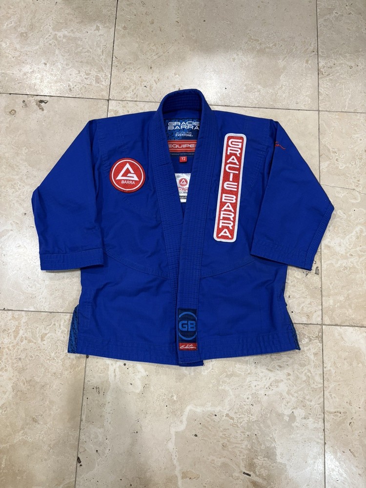 Equipe Storm Gracie Barra Gi Youth Y2 Blue Jiu Jitsu Uniform Kimono Martial Arts