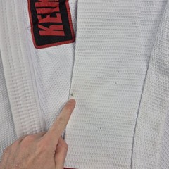 Keiko Raca Kimono Brazilian Jiu Jitsu White Gi Top Size 4 BJJ Gold Heavyweight