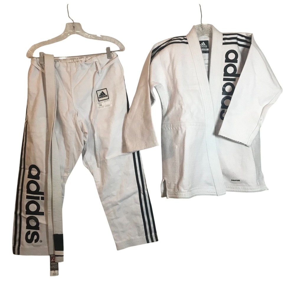 Adidas – Gracie Barra Kimono Gi Set Youth Size 150 /M3 Pant 24-28 Cotton
