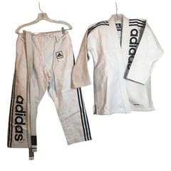 Adidas – Gracie Barra Kimono Gi Set Youth Size 150 /M3 Pant 24-28 Cotton