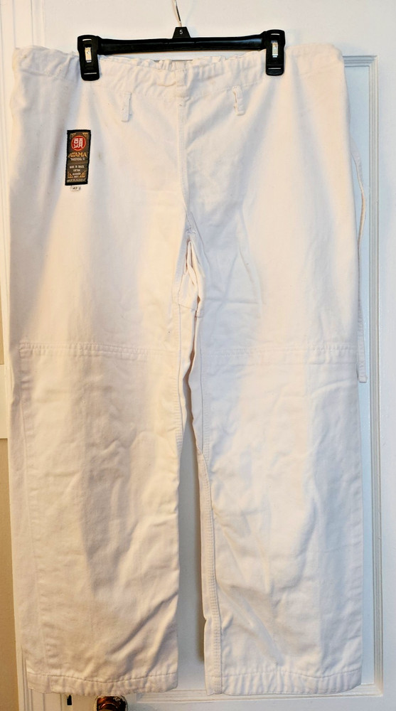 Vintage Early 2000s Atama Gi Kimono Pants -White- A3 -Made In Brazil -Kanji Tag