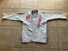 (RIPPED) Gracie Barra Jiu Jitsu Gi top only White A1