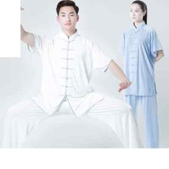 Summer Kung Fu Shirts Wing Chun Sport Tops Martial Arts Taichi Uniform Milk Silk