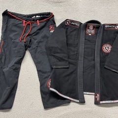 Gracie United Gi Set Adult A3 Black Jiu Jitsu Ripstop MMA Grappling *No Belt