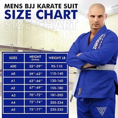 Sports BJJ GI for Men IBJJF Kimono BJJ Jiujitsu GIS W/Preshrunk Fabric, Blue, A4