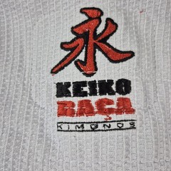 Keiko Raca Kimono Brazilian Jiu Jitsu White Gi Top Size 4 BJJ Gold Heavyweight