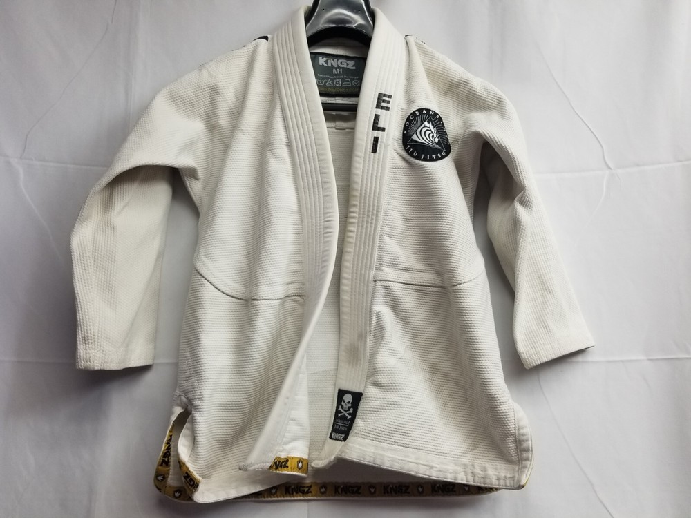 Kingz Size M1 Kimonos BJJ Top White Fighting Cotton Martial Arts Basic See Pics