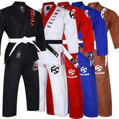 Felino White Adult Premium BJJ Gi Uniform Pearl Weave Brazilian Jiu Jitsu Kimono