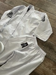 Gracie Jiu Jitsu White GI 0/130 Kids BJJ 100% Cotton + Belt