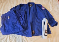 Fuji Blue Jiu Jitsu Gi Set A2H Pants Top Belt Clean Set
