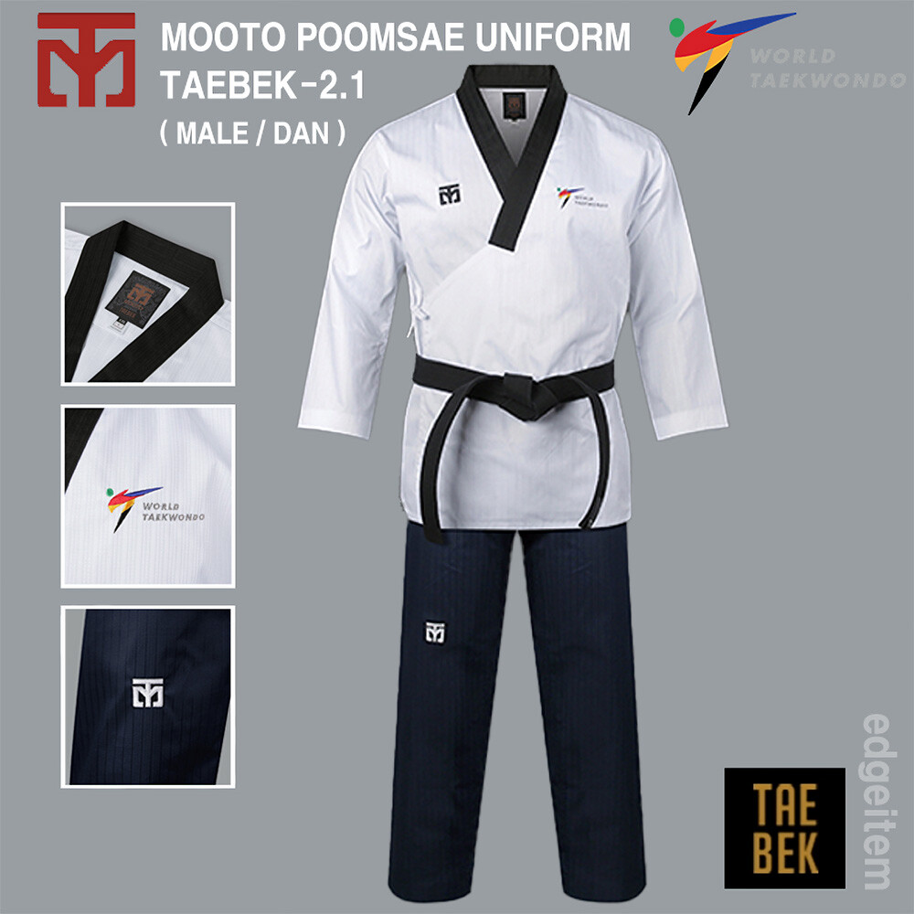 MOOTO TAEBEK 2.1 Poomsae Uniform (Male) WT Dan Dobok TKD Gi