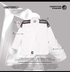Shoyoroll Comp Standard White Q1 XIX *BRAND NEW* Albino Preto Jiu Jitsu Kimono