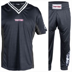 TOP TEN SPORT KARATE KICKBOXING Model SLIM FIT Black White logo Uniforms Gi TKD