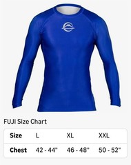 Fuji Sports Baseline IBJJF Ranked BJJ Jiu Jitsu Long Sleeve LS Rashguard – Blue